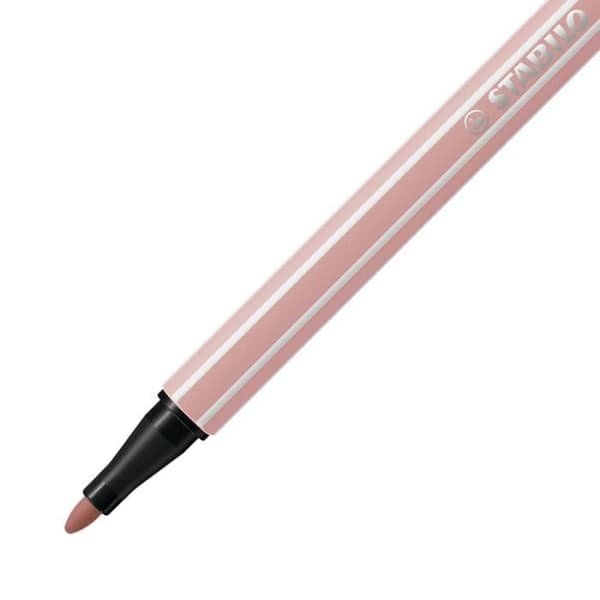 Ritpennor - STABILO - Pen 68 - Puderrosa - Kartong med 10 stycken - Spets 1 mm