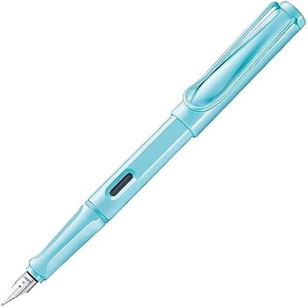 Lamy Safari Aquasky Reservoarpenna - Polerad F stålspets - Robust ASA plastmaterial - Ergonomiskt grepp