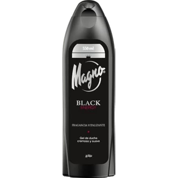 BLACK ENERGY duschgelé - MAGNO - 550 ml - Svart färg - Återfuktande - Fräsch doft
