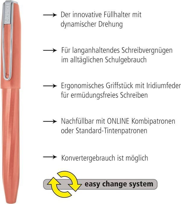 Online schreibgeräte - 26057/3D - Online Schreibgerate Slope Reservoarpenna Iridium Peach
