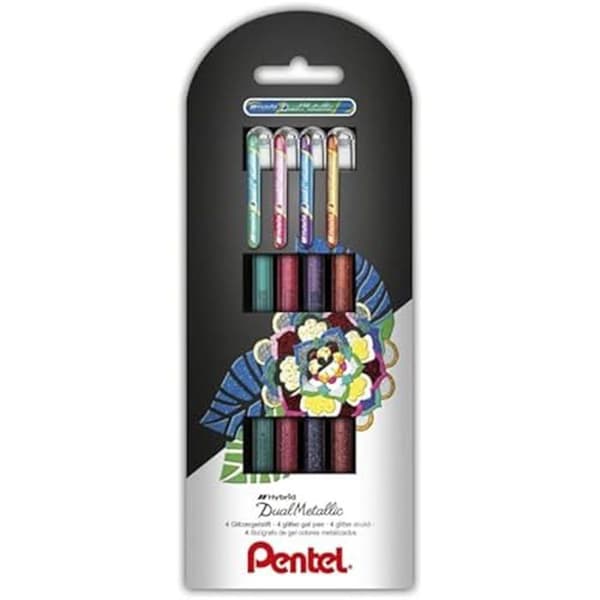 Estuche de Boligrafo - PENTEL - Hybrid Dual Metallic - 4 enheter - Ej påfyllningsbar - Diverse färger