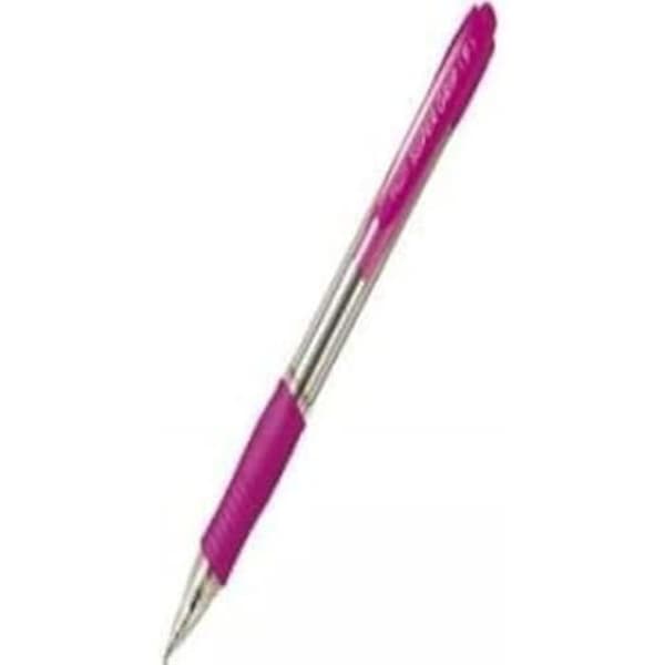 Kulspetspenna - PILOT - Supergrip - Paket med 12 - Rosa färg - Medium spets