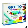 Miniatyrbillede 1 af 2: Felt-tip pens Giotto Turbo Maxi Multicolour (5 Units)