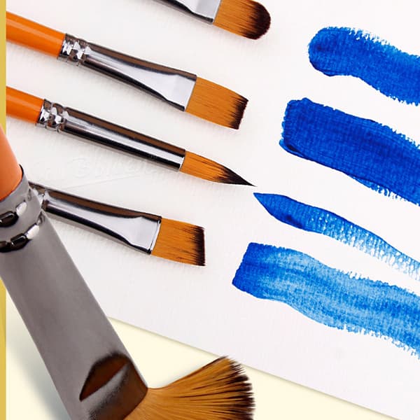 INF Nylon Hår Målarpensel Set för Vattenfärg, Gouache och Oljemålning - 12 Delar