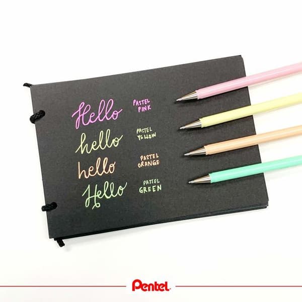 Pentel Hybrid Milky gel bläck rullpenna, pastellgrön 0,000000 Svart
