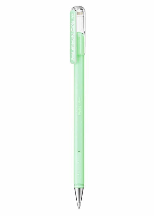 Pentel Hybrid Milky gel bläck rullpenna, pastellgrön 0,000000 Svart