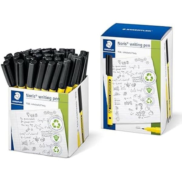 Filtpenna - STAEDTLER - Noris 307 - Paket med 50 - Spets 0,6 mm - 97% återvunnen plast - Svart