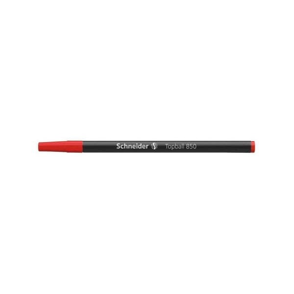 Set med 10 rullpennor - Röd - 0,5 mm spets - Topball 850 - Schneider
