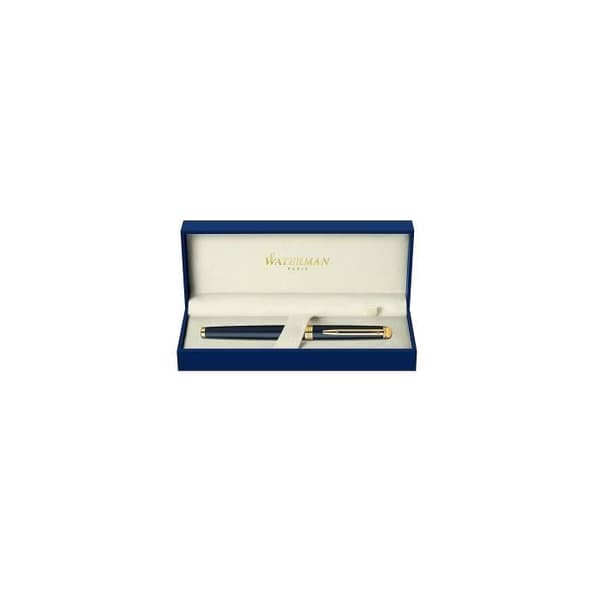 WATERMAN Hemisphere Rollerball-penna, mattsvart, guldkant, finspets svart refill, presentask