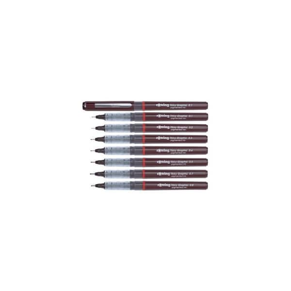 rOtring Tikky Graphic fineliner 0,20 mm, svart bläck