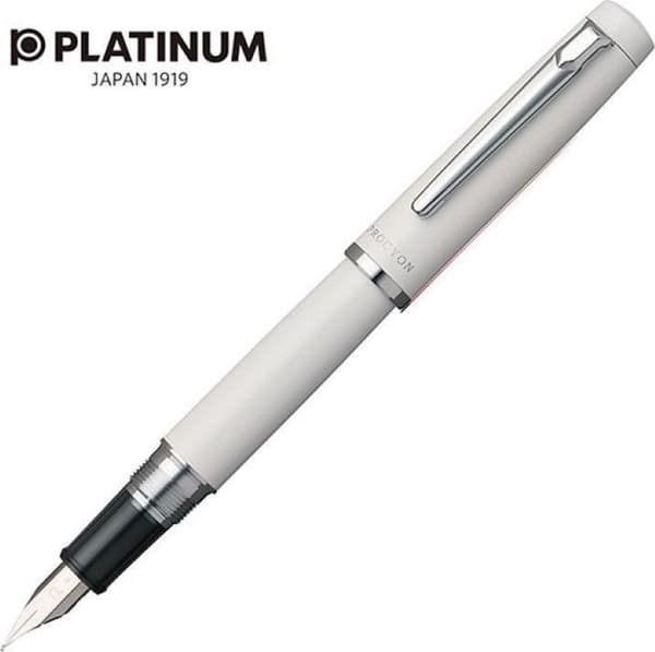 Stylo - pen set - Platinum refill - PLA-PNS5000-3F - Platine Fountain pen PLATINE Proycon Vit porslin Vit, F, vit