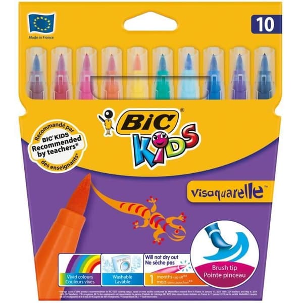 BIC Kids Visaquarelle 10 färgande filtpennor