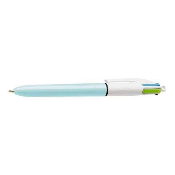 BIC 4 Colors FUN Kulspetspenna 4 färger rosa, turkos, lila, limegrön 1 mm medium infällbar