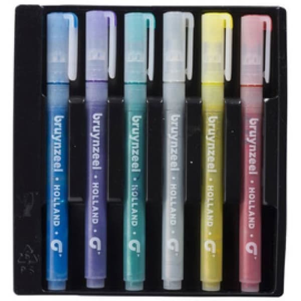 bruynzeel bruynzeel glitterfiltpenna, kartongförpackning med 6 svartPapeteri - Bruynzeel förnödenheter Filt ... glitter