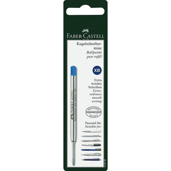 FABER-CASTELL Blister XB kulspetspenna refill - Blå