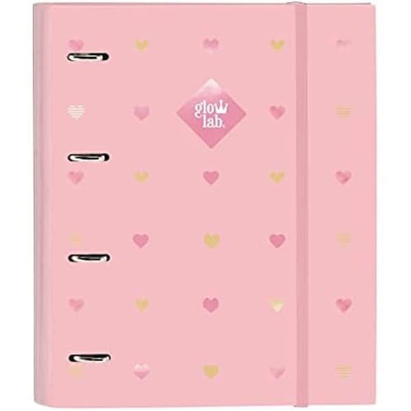 Glow Lab Hearts Rose ringpärm (27 x 32 x 3,5 cm) - GLOWLAB - Hearts Rose - 27 x 32 x 3,5 cm - Rosa