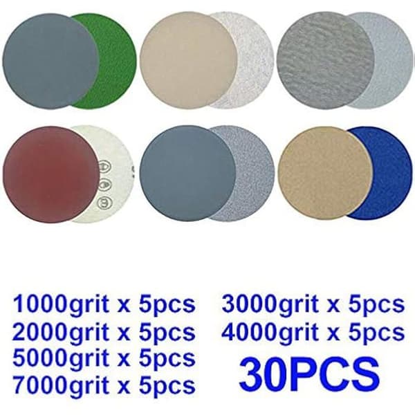 Slipskivor - Uutaoumee - Set med 30 - 75 mm - 1000 till 7000 korn