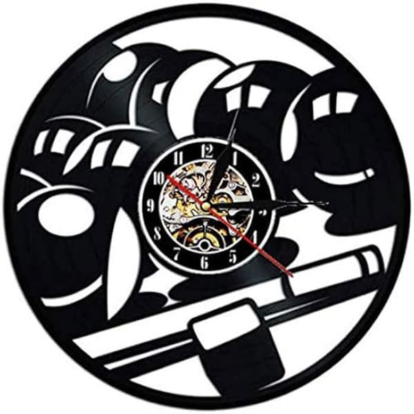Biljardklubbväggklocka - MUARE - Vinylskiva - Utsökt design