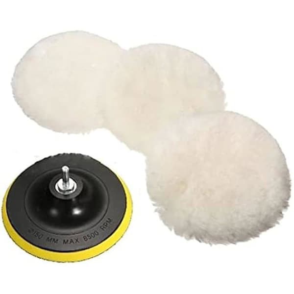 Uutaoumee 5 st mjuka polerkuddar av ull kompatibel med lackade polerskivor 180 mm