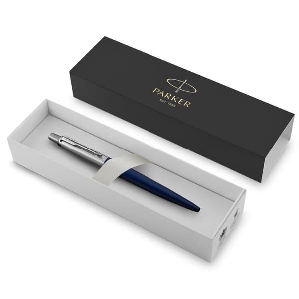 PARKER Jotter kulspetspenna, kungsblå, kromkant, blå refill, presentförpackning