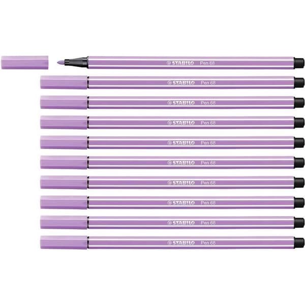 Set med 10 Pen 68 ritpennor, ljus lila