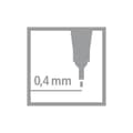 Miniatyrbild 3 av 3: Stylo-Feutre - POINT 88 - Röd - Fin spets 0,4 mm - Skrivlängd 1000 m - Ventilerad capuchong