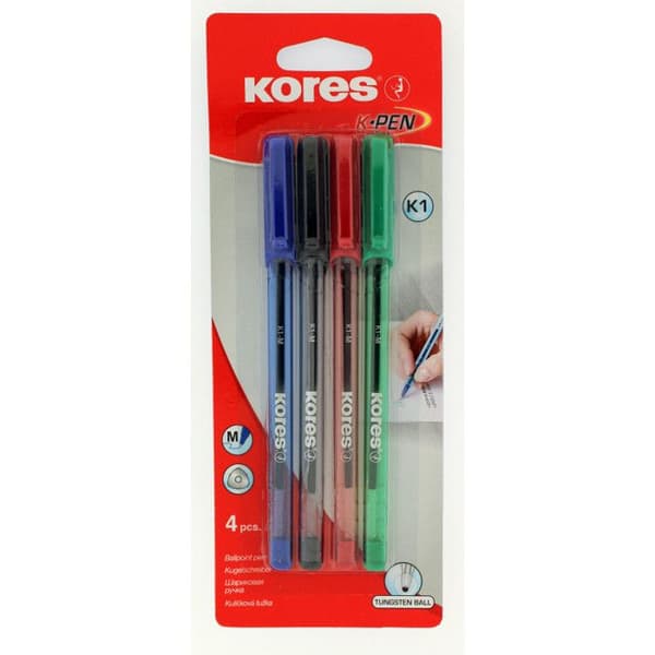 Blister med 4 K-PEN K1 bläckpenna med medelspets a