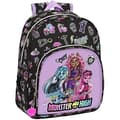 Miniatyrbild 1 av 2: Safta MONSTER HIGH Ryggsäck för barn i olika åldrar, bekväm och mångsidig, kvalitet och motstånd, svart 28 x 10 x 34