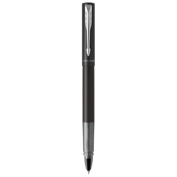 PARKER VECTOR XL rullbollspenna, metallic svart lack på mässing, fin spets svart refill, presentförpackning