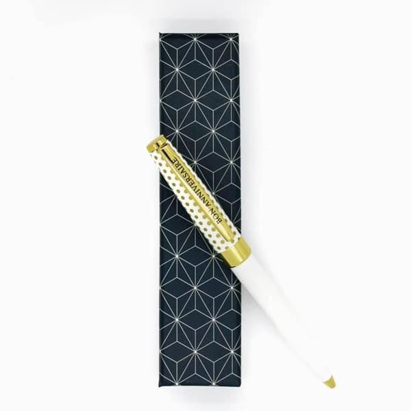 Personlig Penna - Draeger Paris - Pastell Chic - Svart - Grädde och guld - Medium Nära