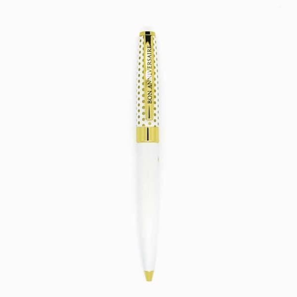 Personlig Penna - Draeger Paris - Pastell Chic - Svart - Grädde och guld - Medium Nära