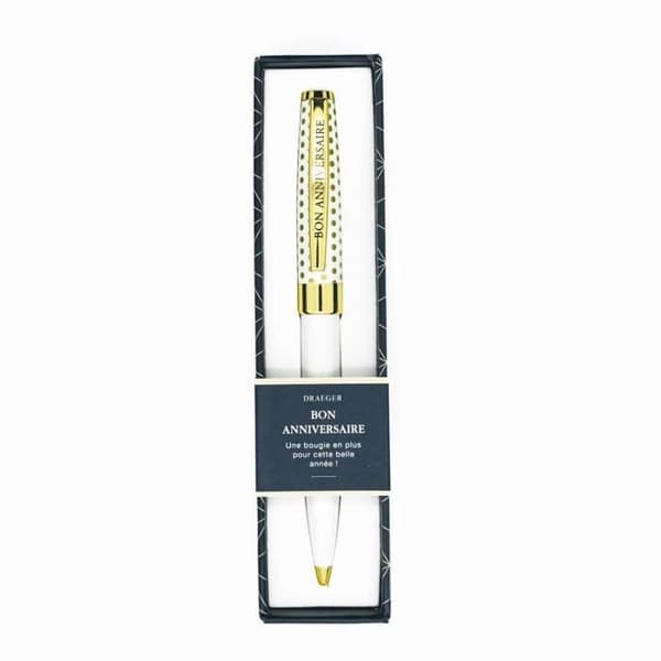 Personlig Penna - Draeger Paris - Pastell Chic - Svart - Grädde och guld - Medium Nära