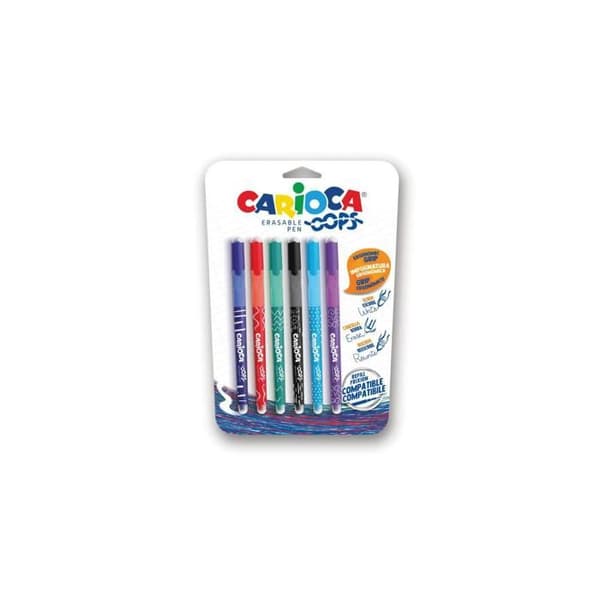 Återanvändbara Blyertspennor - CARIOCA - Oops - 6-pack - Ergonomiskt Grepp - Blandade Färger