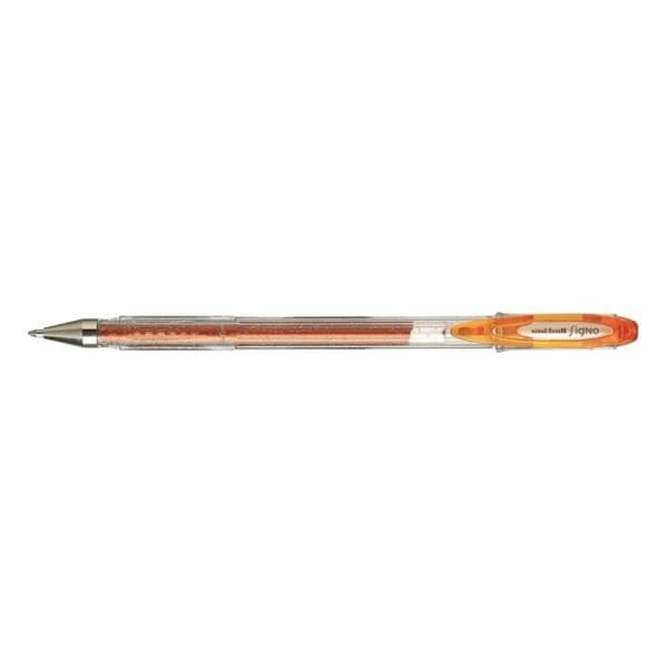 Signo UM120SP Gel Ink Roller Pen Large 1mm Glitter Orange - UNIBALL - Gel Ink - Stor - Nej