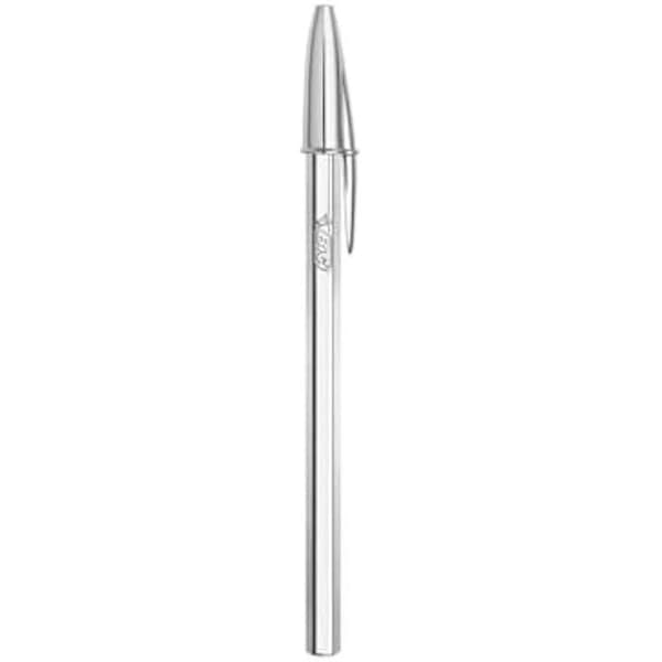 Kulspetspenna - BIC - 207063 - Kristall silver - Medelspets - Svart bläck