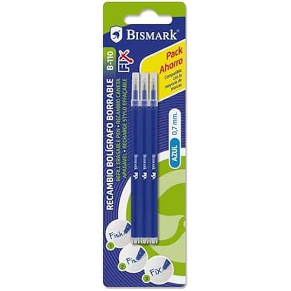 Rechargeable suddgummi - BISMARK - B-110 - Färg Blå - Medium spets - 0,7 mm