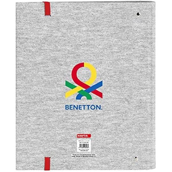 Safta BENETTON Pop 35cm 4-ringspärm - Grå - För barn i olika åldrar