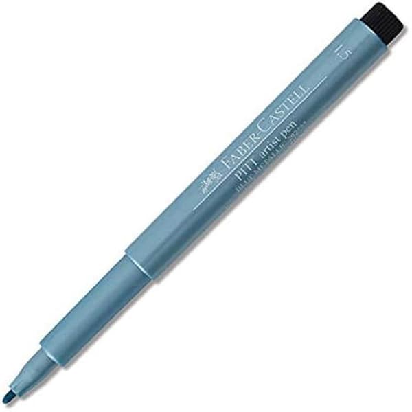 Filtpenna - FABER-CASTELL - Pitt Artist - 10 x Penna - Metallic blå - Fin spets - Ej påfyllningsbar