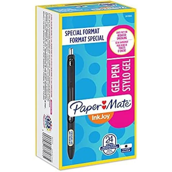 Gel bläckpenna - PAPER MATE - InkJoy - Medium spets 0,7 mm - Blå färg - 24 stycken