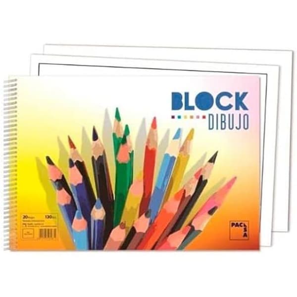 Spiral ritblock - PACSA - 20 ark - 135 g - 230 x 330 mm - Ej påfyllningsbar