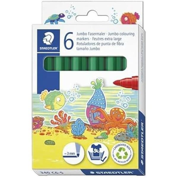 Markörer - STAEDTLER - Noris Club - Set med 6 - Diverse färger - Medium spets