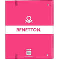Miniatyrbild 2 av 2: BENETTON pärm - Safta - 4 ringar 35cm - 100 A4 ark - För barn i olika åldrar - Fuchsia rosa