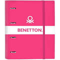 Miniatyrbild 1 av 2: BENETTON pärm - Safta - 4 ringar 35cm - 100 A4 ark - För barn i olika åldrar - Fuchsia rosa