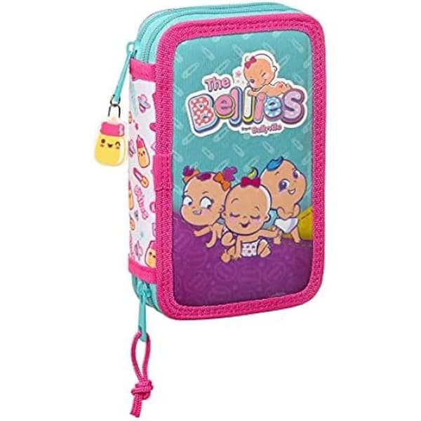 Dubbel pennask The Bellies Vit Lila Turkos 12,5 x 19,5 x 4 cm (28 stycken)