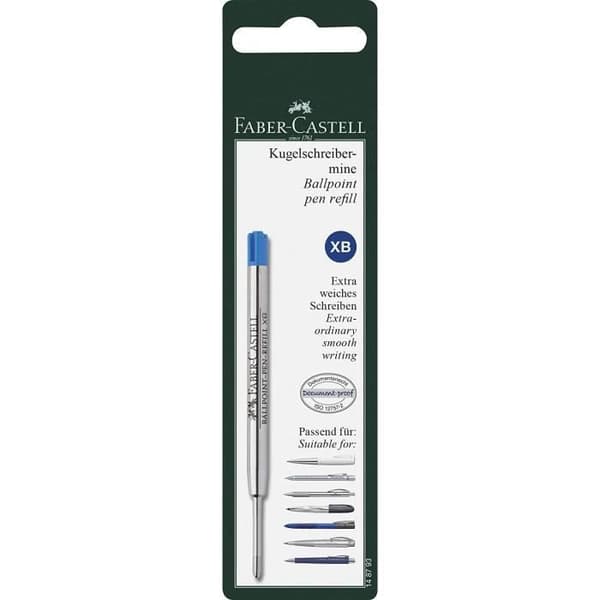 Set med 5 kulspetspennor XB bred spets blå - FABER-CASTELL - Påfyllningsbar - Ej raderbar