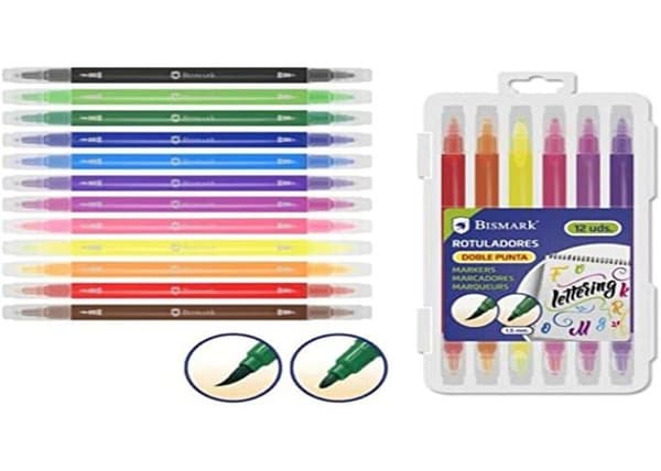 Feutres Poessa - 328343 - Dubbelspetsfärgpennor och penselfärger i 12 assorterade färger