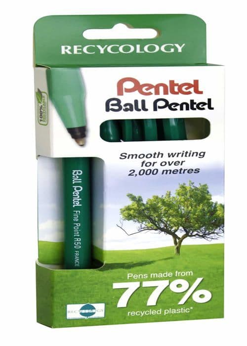 Stylo - pennset - Pentel refill - YR50/RCY/4C - R50 rollerball plånbok 4 delar Blå