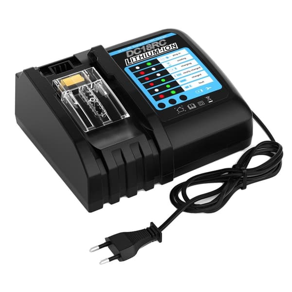 DC18RC Lithium-Ion Batterioplader, 6A Hurtigopladning, LED Skærm Display,4a EU