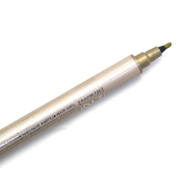 Dubbelspetsig filtpenna - ZIG - Guldpenna - 1mm och 1,2mm - Vattenbaserat bläck - Idealisk för papper