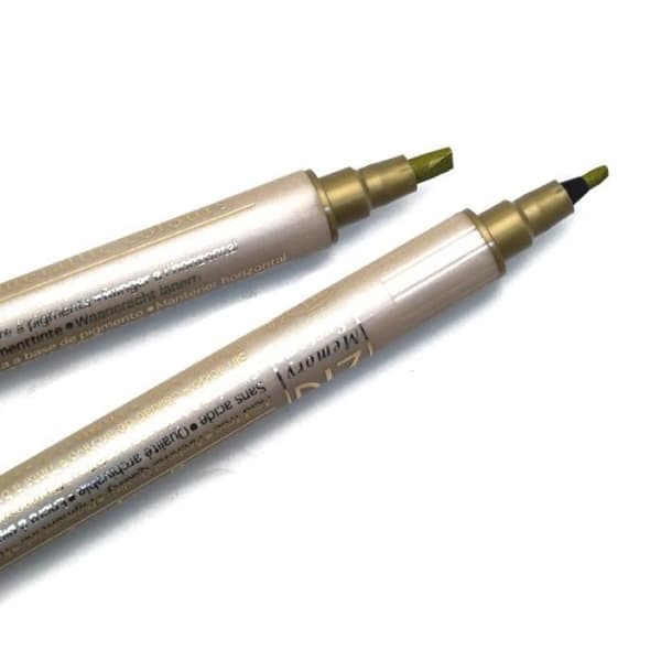Dubbelspetsig filtpenna - ZIG - Guldpenna - 1mm och 1,2mm - Vattenbaserat bläck - Idealisk för papper